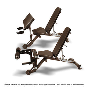 SCS Bench with Leg & Preacher Curl Attachments only includes one bench